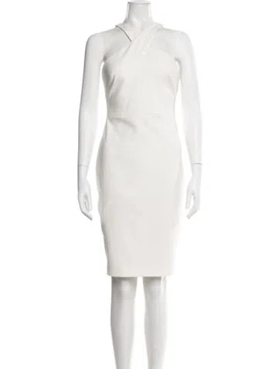 Pre-owned Likely One-shoulder Knee-length Dress In White