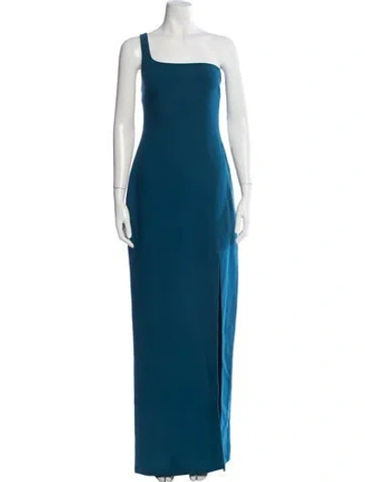Pre-owned Likely One-shoulder Long Dress In Blue