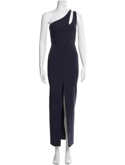 Pre-owned Likely One-shoulder Long Dress In Blue
