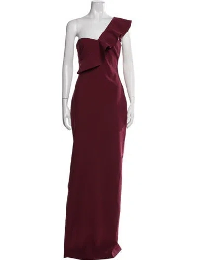Pre-owned Likely One-shoulder Long Dress In Burgundy