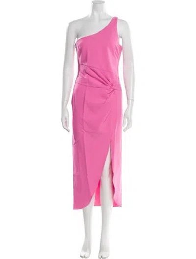 Pre-owned Likely One-shoulder Long Dress In Pink