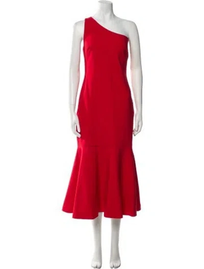 Pre-owned Likely One-shoulder Long Dress In Red