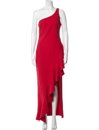 Pre-owned Likely One-shoulder Long Dress In Red