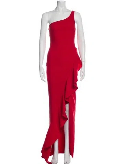 Pre-owned Likely One-shoulder Long Dress In Red