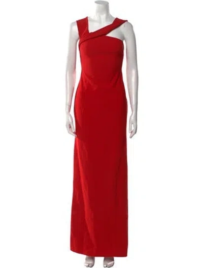 Pre-owned Likely One-shoulder Long Dress In Red