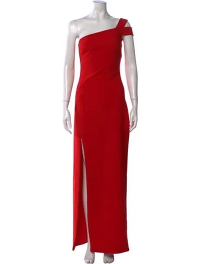 Pre-owned Likely One-shoulder Long Dress In Red