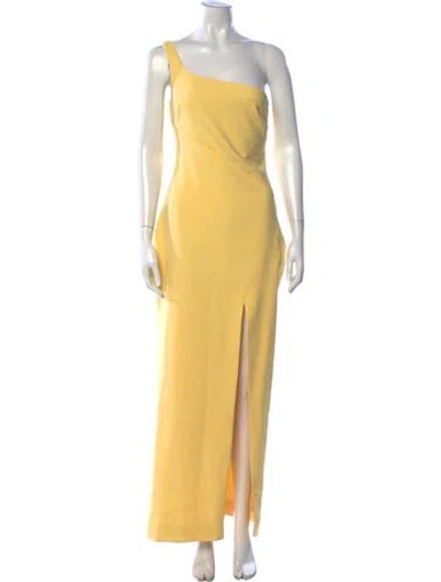Pre-owned Likely One-shoulder Long Dress In Yellow