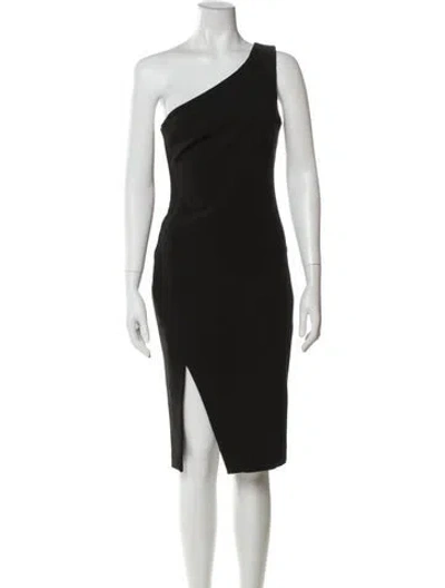 Pre-owned Likely One-shoulder Midi Length Dress In Gray