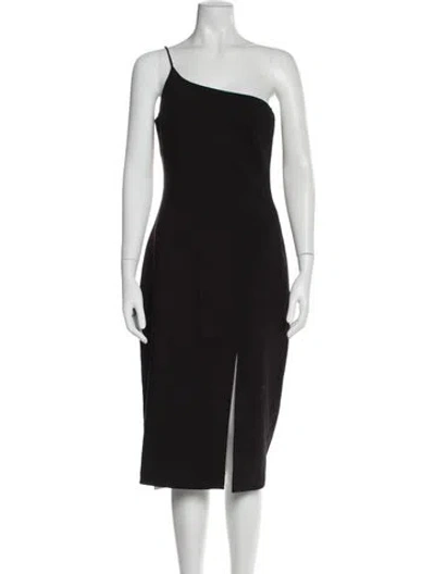 Pre-owned Likely One-shoulder Midi Length Dress In Gray