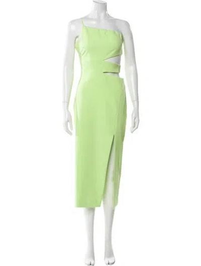 Pre-owned Likely One-shoulder Midi Length Dress In Green
