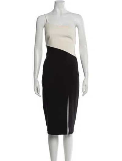 Pre-owned Likely One-shoulder Midi Length Dress In Multi