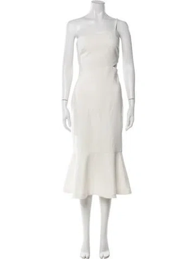 Pre-owned Likely One-shoulder Midi Length Dress In Neutrals
