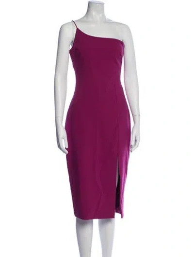 Pre-owned Likely One-shoulder Midi Length Dress In Pink
