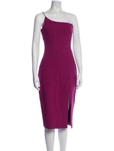 Pre-owned Likely One-shoulder Midi Length Dress In Pink