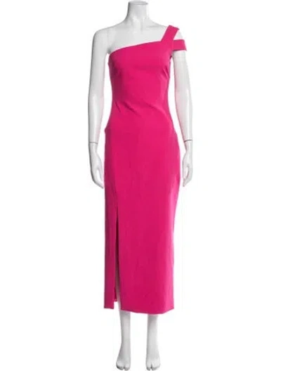Pre-owned Likely One-shoulder Midi Length Dress In Pink