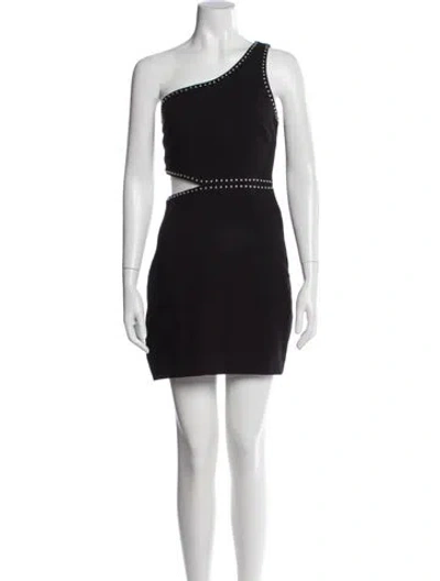 Pre-owned Likely One-shoulder Mini Dress In Black