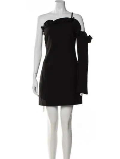 Pre-owned Likely One-shoulder Mini Dress In Black