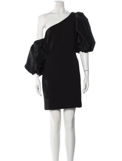 Pre-owned Likely One-shoulder Mini Dress In Black