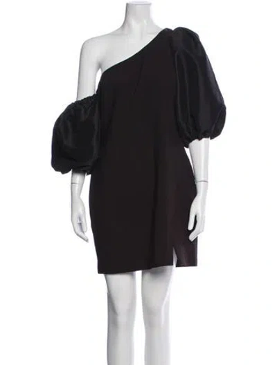 Pre-owned Likely One-shoulder Mini Dress In Black