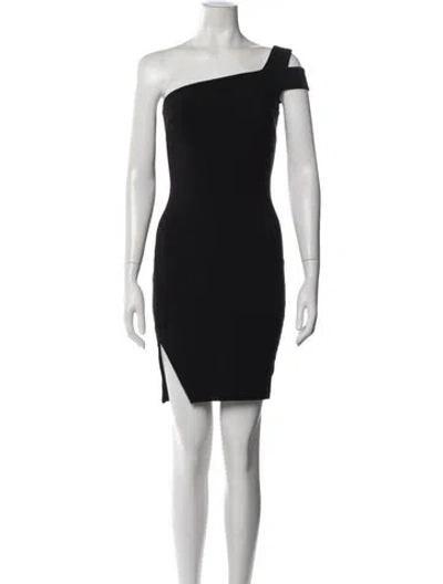 Pre-owned Likely One-shoulder Mini Dress In Black