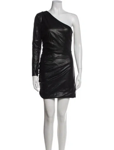 Pre-owned Likely One-shoulder Mini Dress In Black