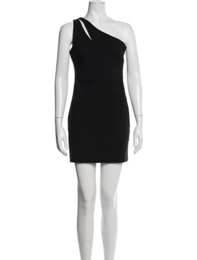 Pre-owned Likely One-shoulder Mini Dress In Black