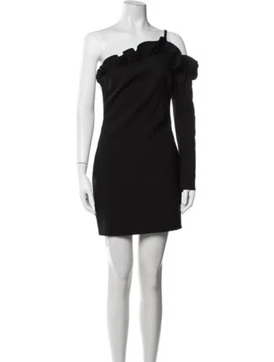 Pre-owned Likely One-shoulder Mini Dress In Black