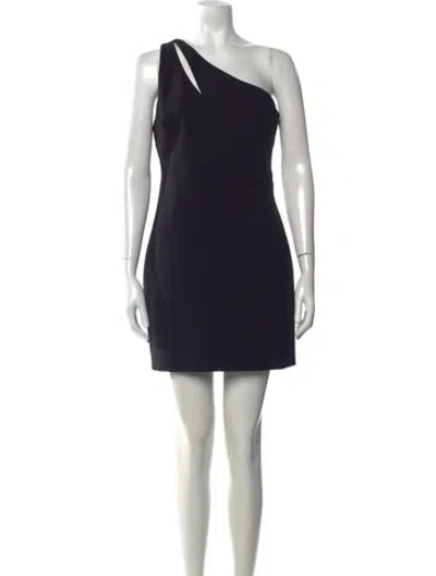 Pre-owned Likely One-shoulder Mini Dress In Black
