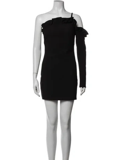 Pre-owned Likely One-shoulder Mini Dress In Black