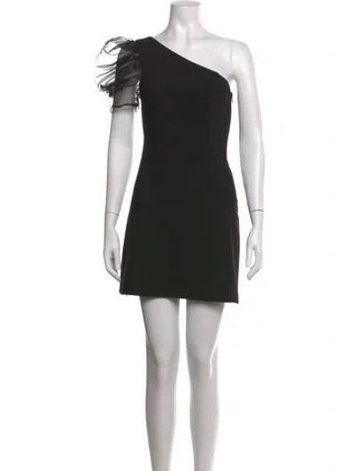 Pre-owned Likely One-shoulder Mini Dress In Black