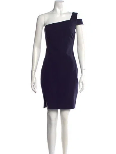 Pre-owned Likely One-shoulder Mini Dress In Blue