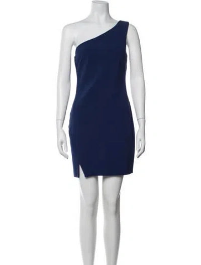 Pre-owned Likely One-shoulder Mini Dress In Blue