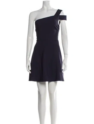 Pre-owned Likely One-shoulder Mini Dress In Blue