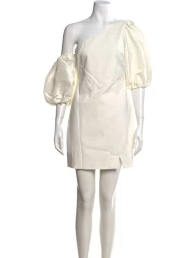 Pre-owned Likely One-shoulder Mini Dress In Neutral
