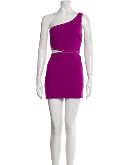Pre-owned Likely One-shoulder Mini Dress In Purple