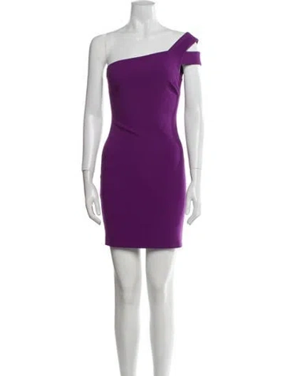 Pre-owned Likely One-shoulder Mini Dress In Purple