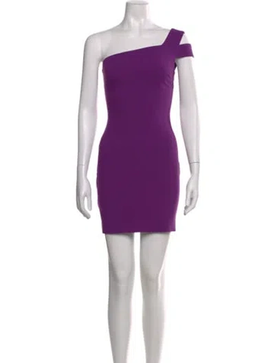 Pre-owned Likely One-shoulder Mini Dress In Purple