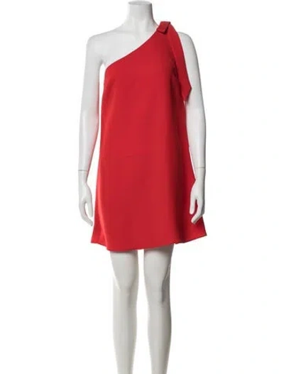 Pre-owned Likely One-shoulder Mini Dress In Red