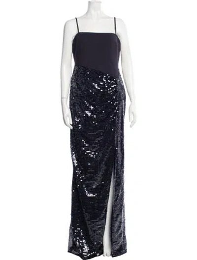 Pre-owned Likely Patterned Long Dress In Blue