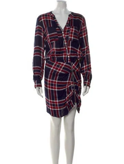 Pre-owned Likely Plaid Print Knee-length Dress In Multi