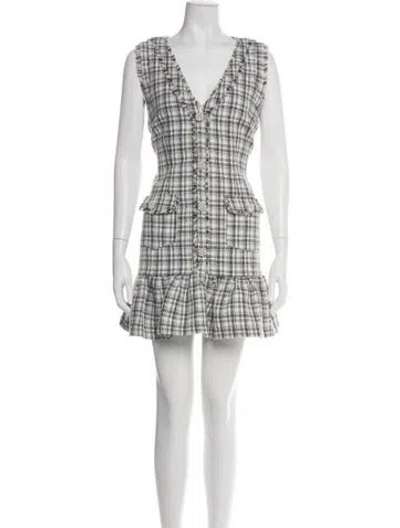 Pre-owned Likely Plaid Print Mini Dress In Gray
