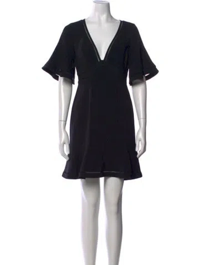 Pre-owned Likely Plunge Neckline Mini Dress In Black