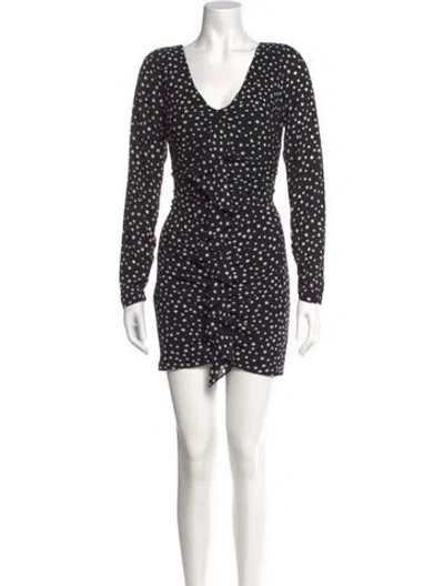 Pre-owned Likely Polka Dot Print Mini Dress In Black