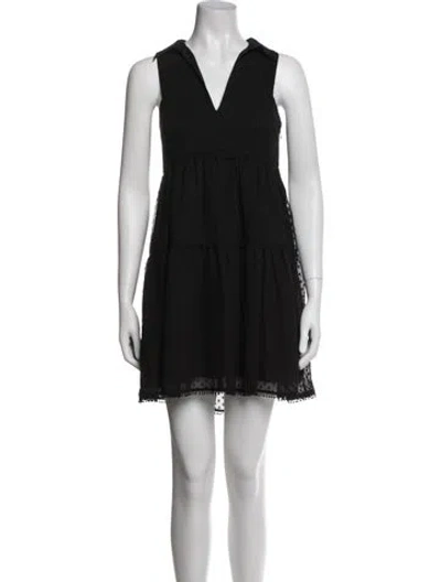 Pre-owned Likely Polka Dot Print Mini Dress In Black