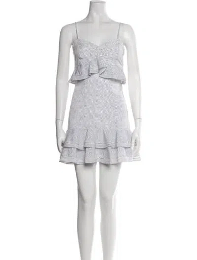 Pre-owned Likely Polka Dot Print Mini Dress In White