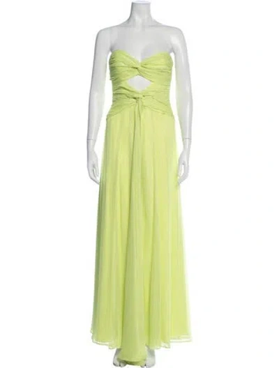 Pre-owned Likely Printed Long Dress In Green