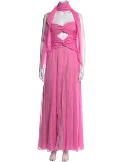 Pre-owned Likely Printed Long Dress In Pink