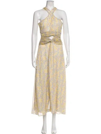 Pre-owned Likely Printed Long Dress W/ Tags In Yellow