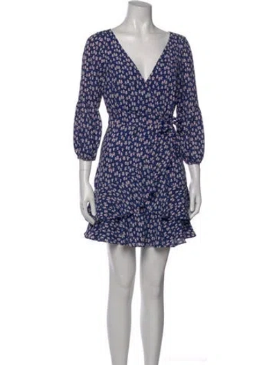 Pre-owned Likely Printed Mini Dress In Blue