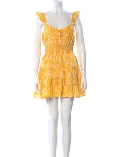 Pre-owned Likely Printed Mini Dress In Yellow